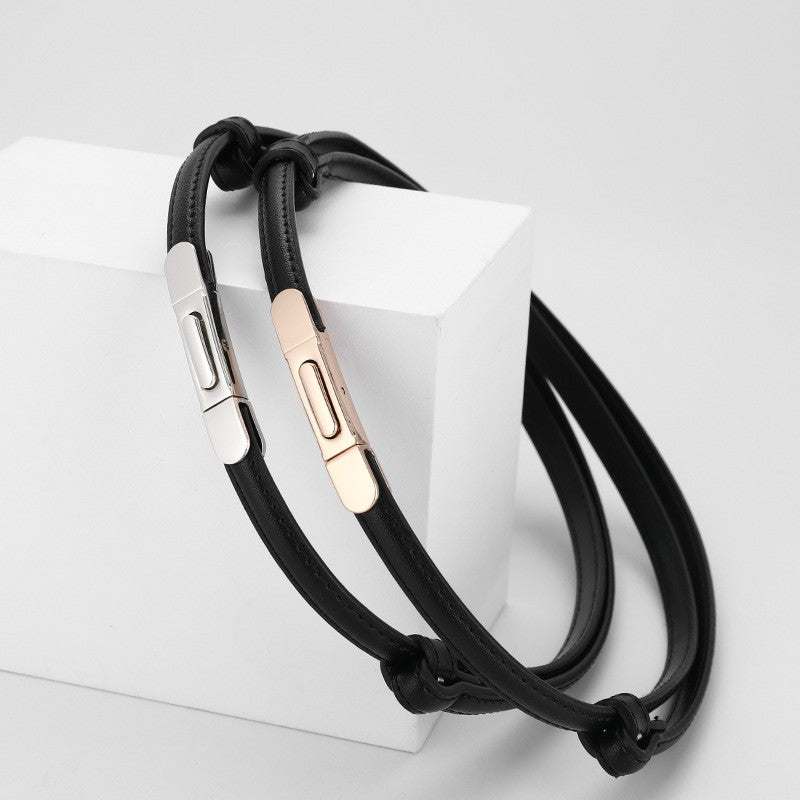 Alvara Slim Leather Waist Belt