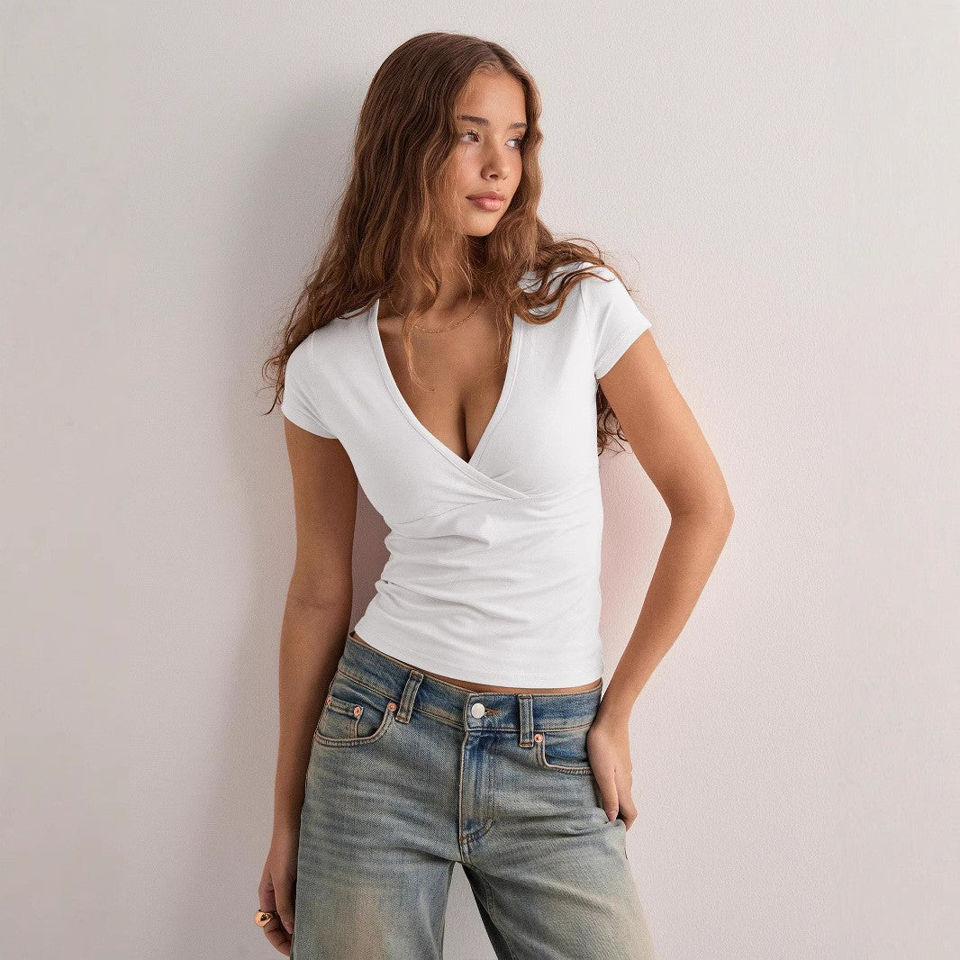 Elira Slim Fit Solid Color Short Sleeve T-Shirt