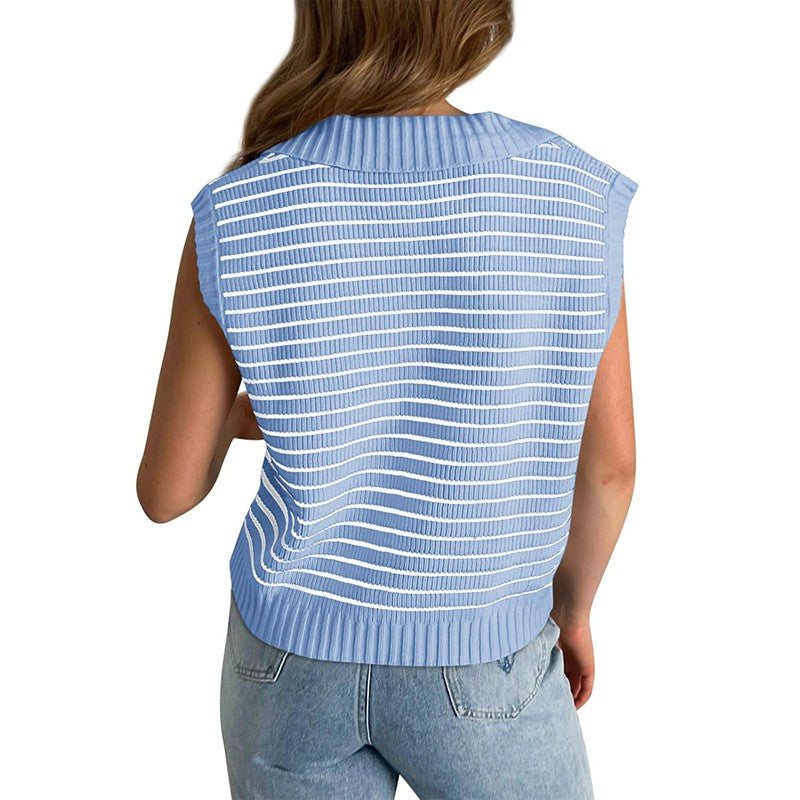 Mariel Striped Knit Vest