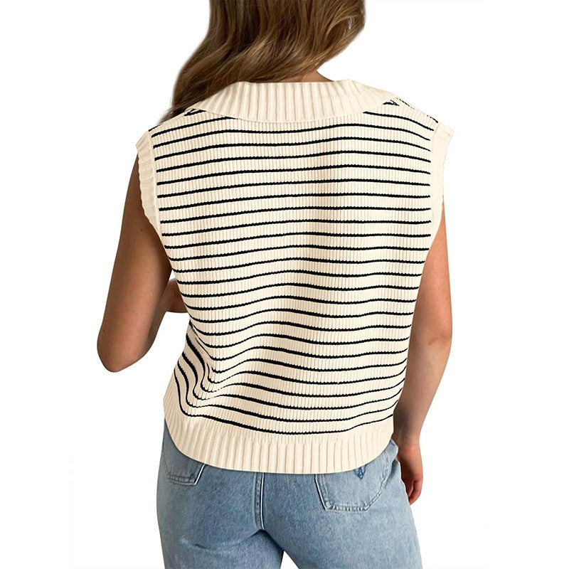 Mariel Striped Knit Vest