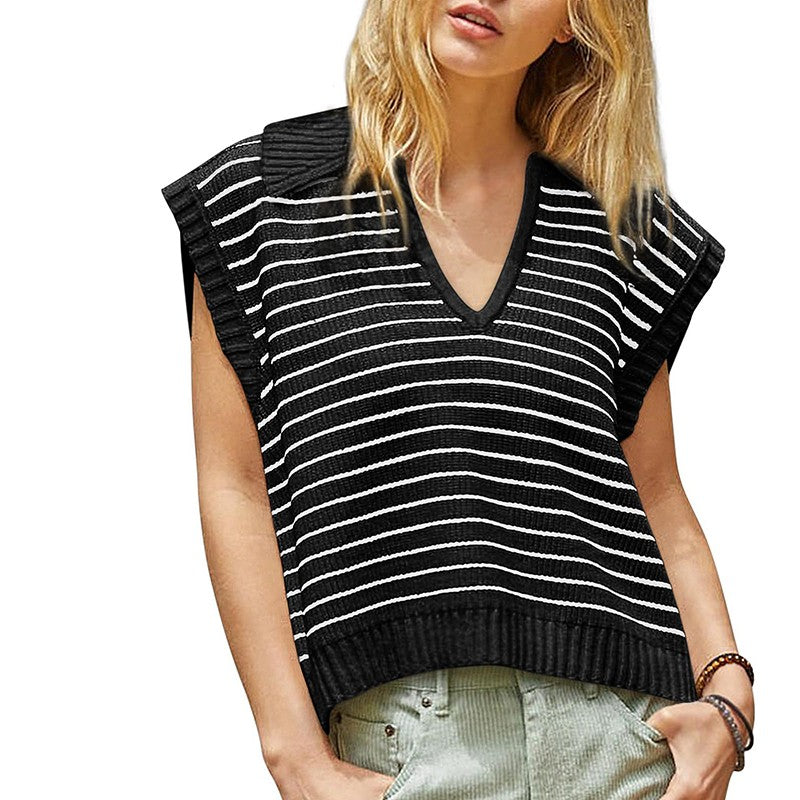 Mariel Striped Knit Vest